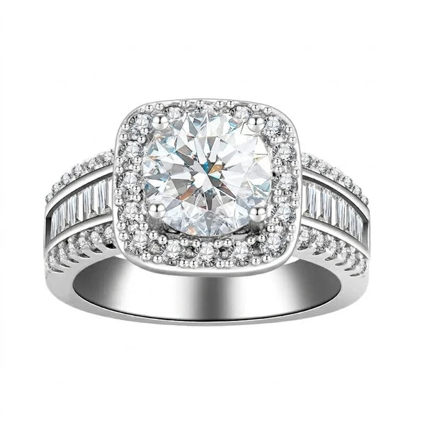 Bague de Luxe Square Halo – Élégance et Brillance 💍